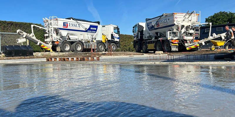 Essex Concrete & Screed volumetric truck laying base